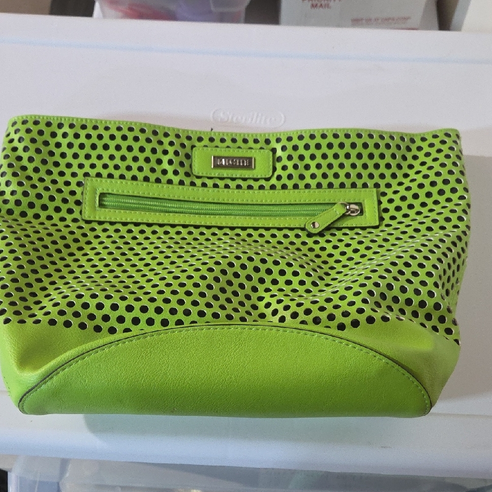 # 5 Miche Neon Green Perforated Cosmetic Bag